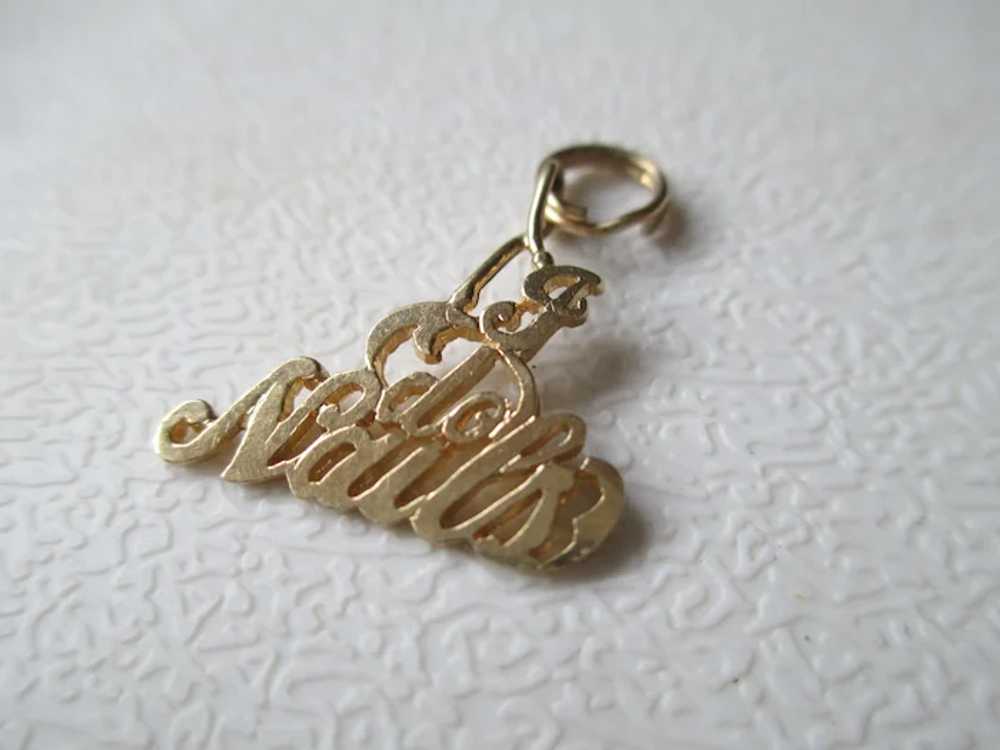 14 kt Gold " I Do Nails" Charm or Pendent - image 4