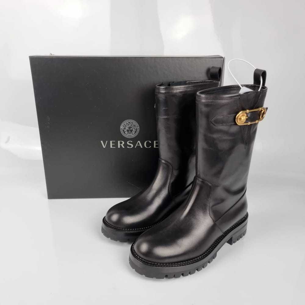 Versace Leather biker boots - image 2