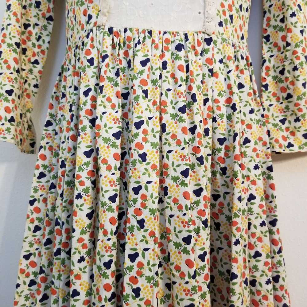 Homemade Homemade Fruit Print Girls Dress Embroid… - image 7
