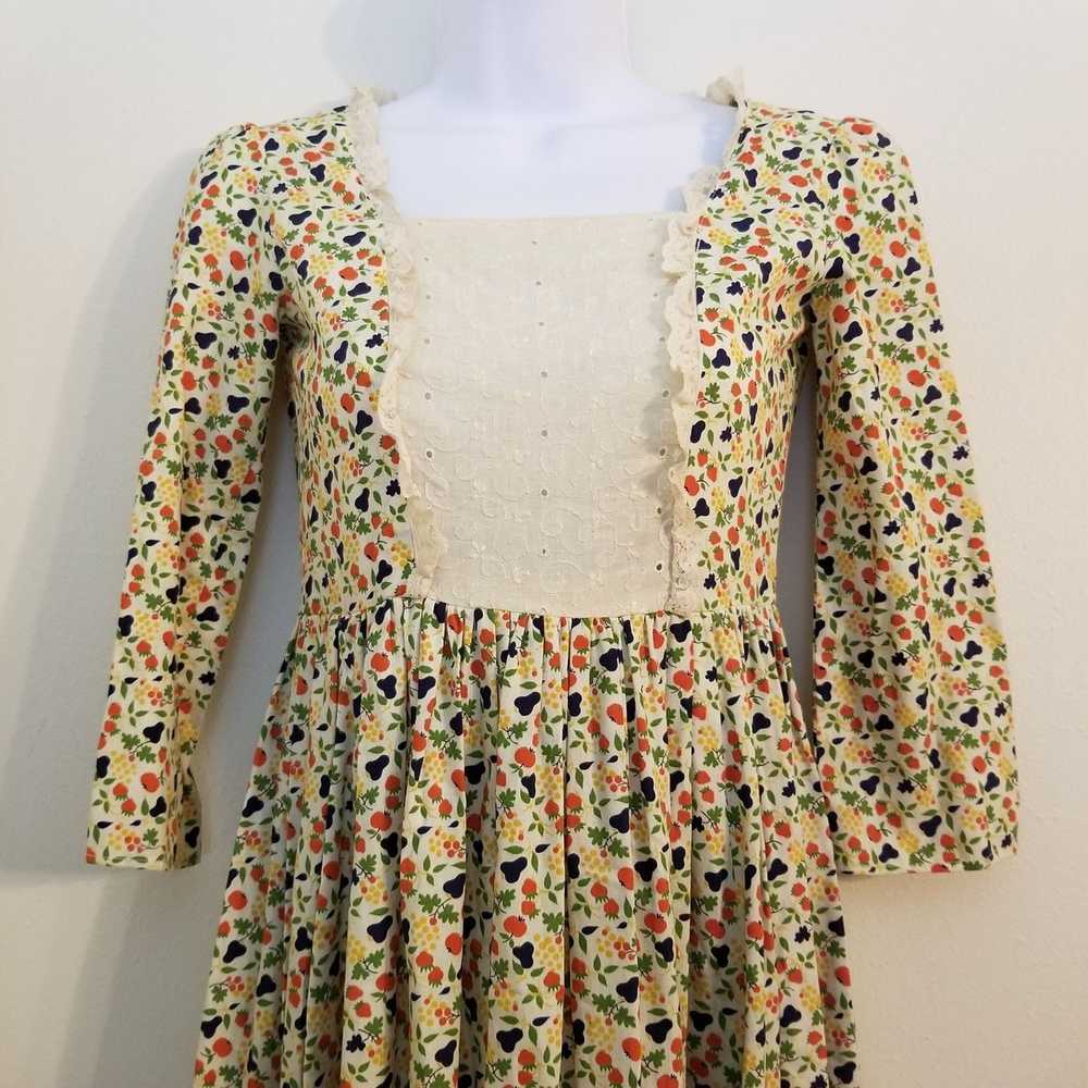 Homemade Homemade Fruit Print Girls Dress Embroid… - image 8