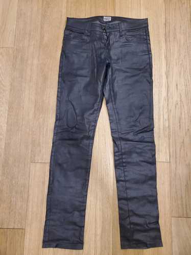 Naked & Famous Super Skinny Guy in Wax Coated Blac