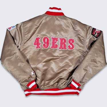 Vintage Tilted Brim 90s Satin Starter 49ers Jacket - Gold/Red,/White