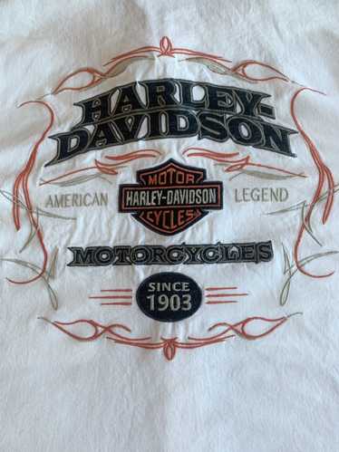 Harley Davidson Vintage Harley Davidson button tee - image 1