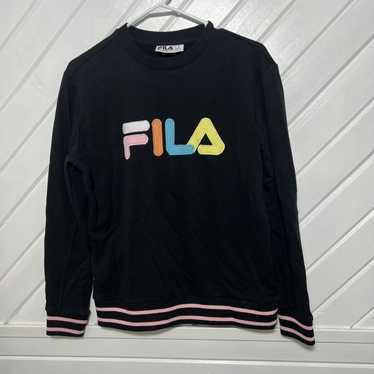 Fila Fila Black Pastel Spell Out Logo Pullover Cre