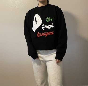 Streetwear Black “Live Laugh Lasagna” Crewneck - image 1