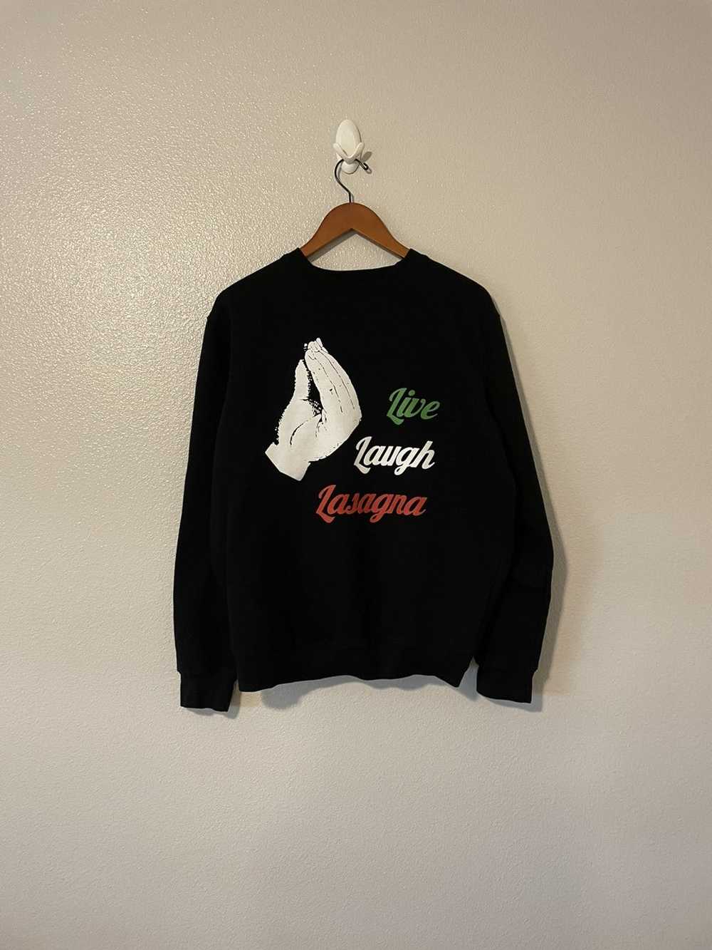 Streetwear Black “Live Laugh Lasagna” Crewneck - image 2