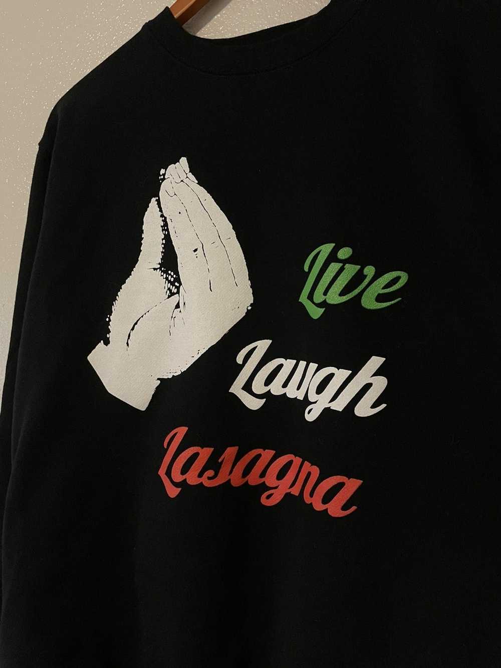 Streetwear Black “Live Laugh Lasagna” Crewneck - image 3