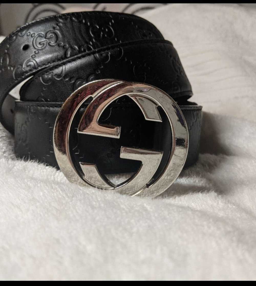 Gucci Gucci Signature Black Leather Belt - image 4