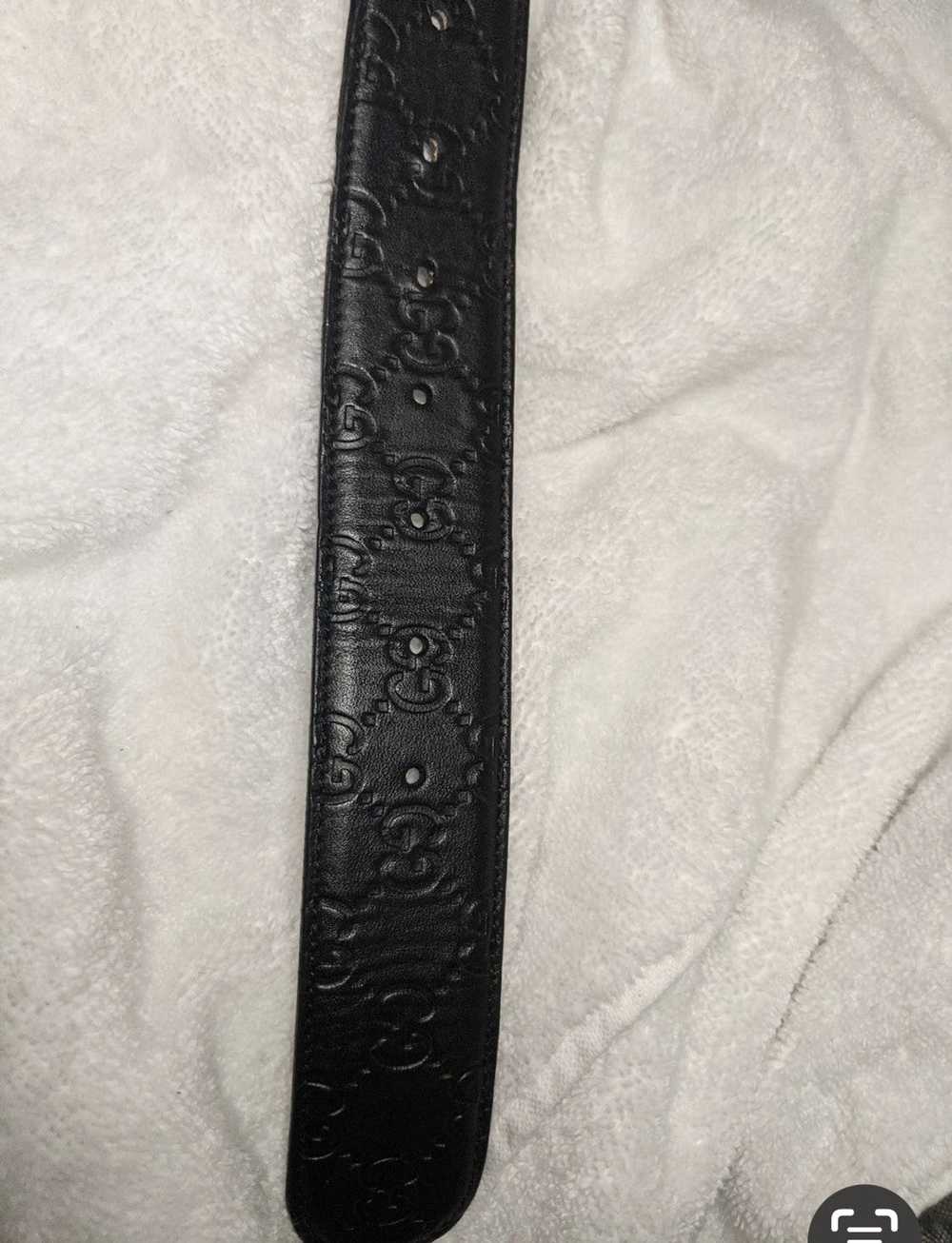 Gucci Gucci Signature Black Leather Belt - image 6