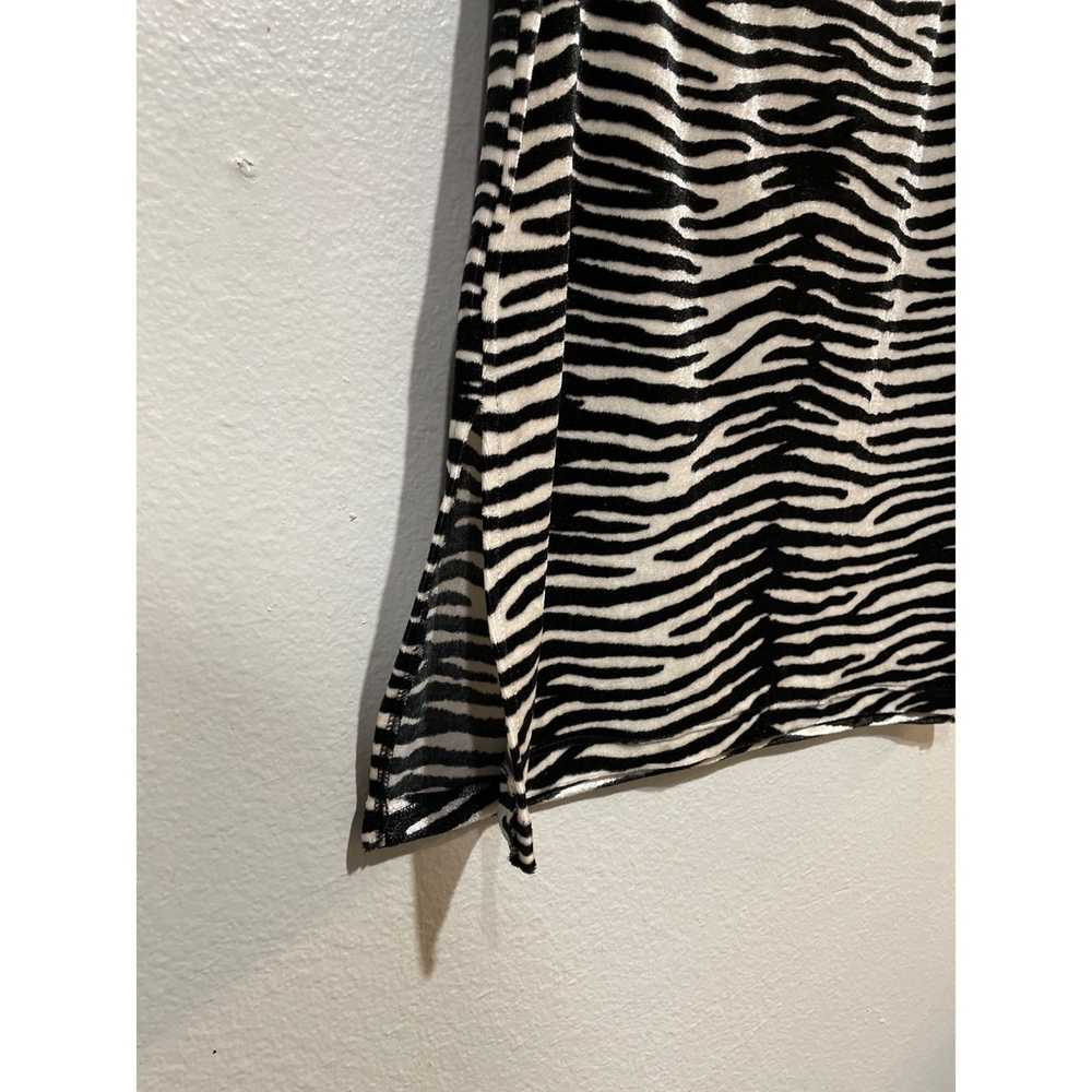 Vintage VTG 90s Zebra Velour Skirt - image 3