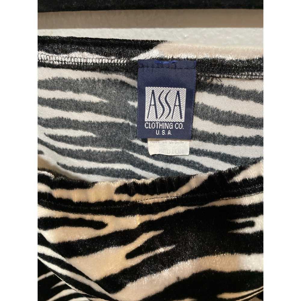 Vintage VTG 90s Zebra Velour Skirt - image 4