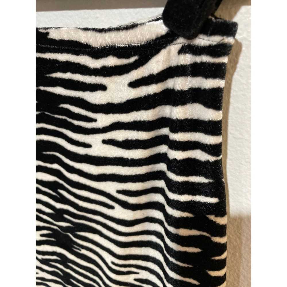 Vintage VTG 90s Zebra Velour Skirt - image 5