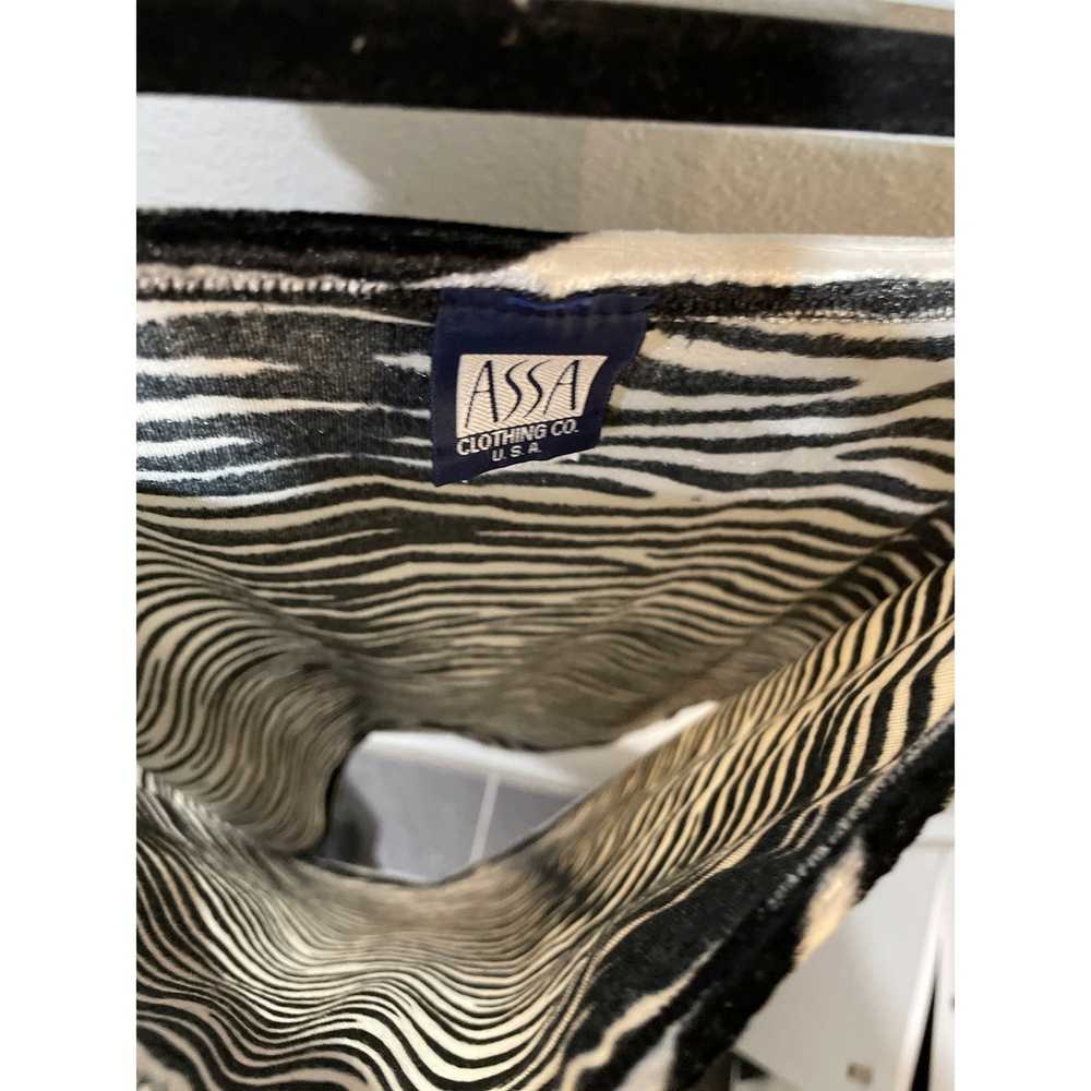 Vintage VTG 90s Zebra Velour Skirt - image 6