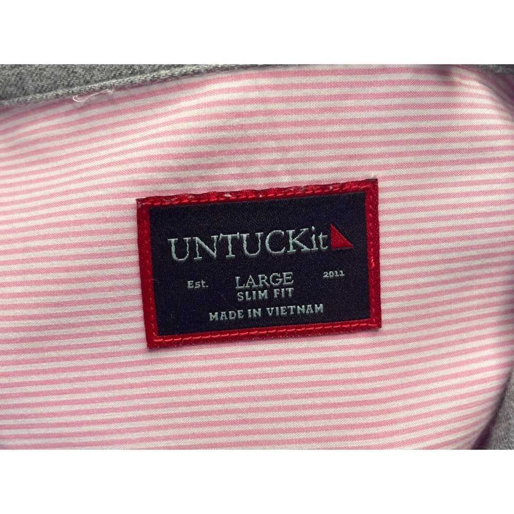 UNTUCKit UNTUCKit Men’s 100% Cotton Pink Pinstrip… - image 7