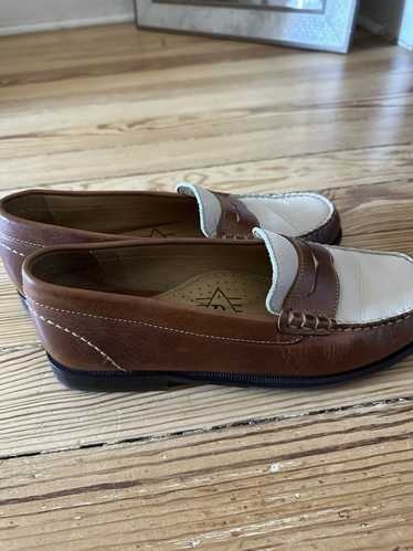 Martin Dingman Penny loafer - brown / white - 8 us