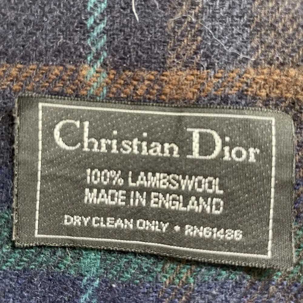 Christian Dior Vintage Lambswool Navy Blue Tartan… - image 4