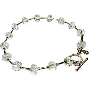 Rock Crystal and 14k Gold Bracelet