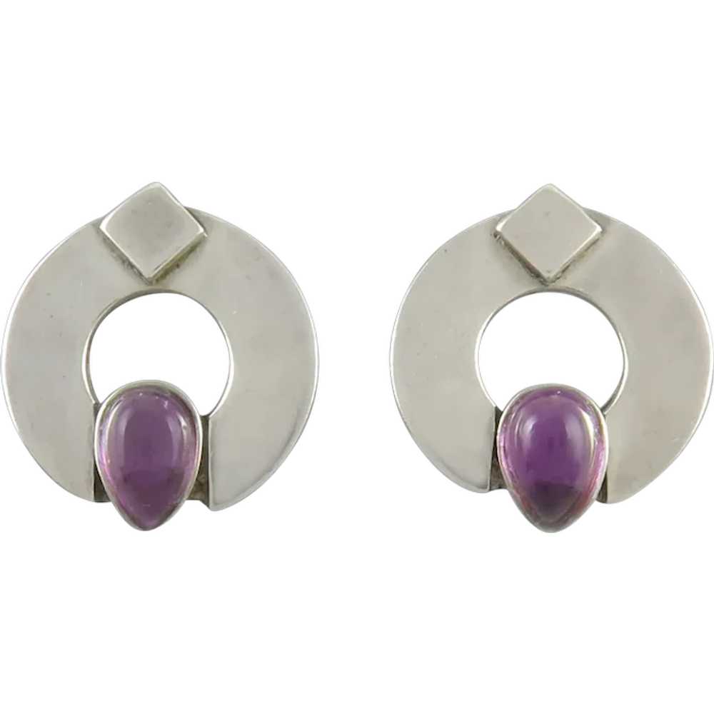 Amethyst and Sterling Silver Signed - image 1