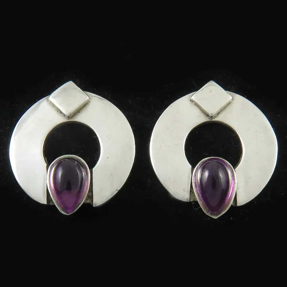 Amethyst and Sterling Silver Signed - image 2