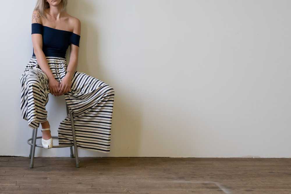 Exclusive Stripe Pantsuit - image 4