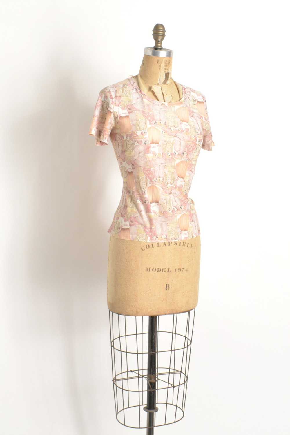 1970s Pink Ladies Novelty Blouse-S/M - image 3