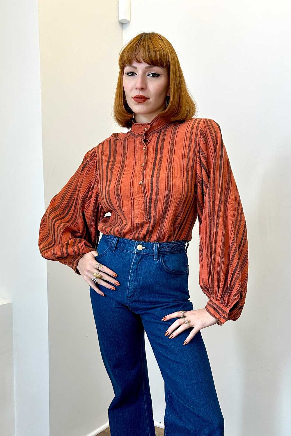 1970s Pink Ladies Novelty Blouse-S/M - image 7