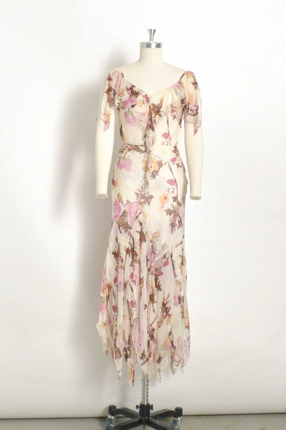 1980s Diane Freis Rose Print Dress-M/L - image 8