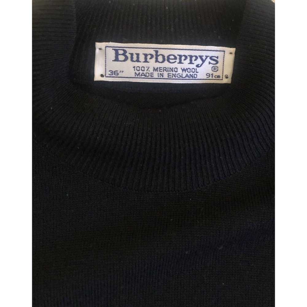 Burberry Men M Vintage Burberrys Black 100% Merin… - image 3