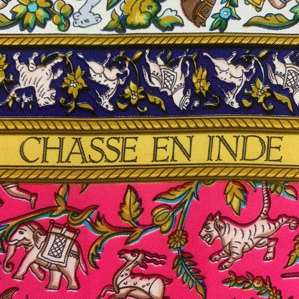 Vintage Hermes Chasse En Inde Silk Scarf Wrap Squ… - image 7