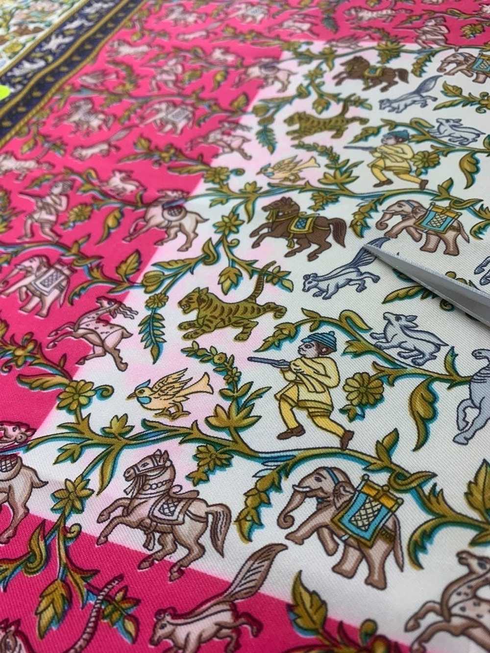 Vintage Hermes Chasse En Inde Silk Scarf Wrap Squ… - image 9