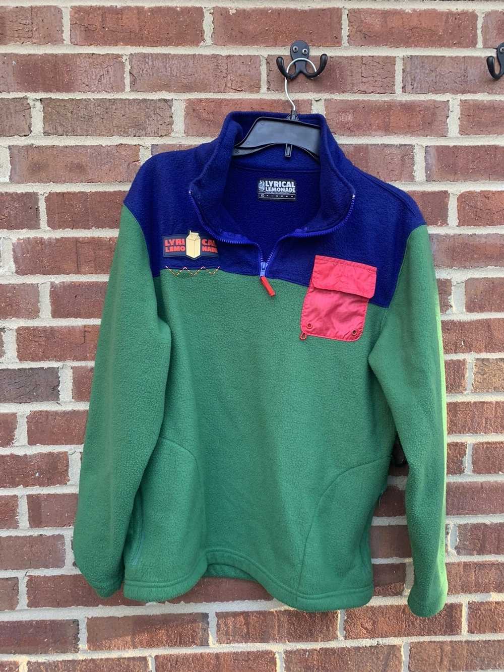 Vintage Color Block Fleece Pullover Jacket