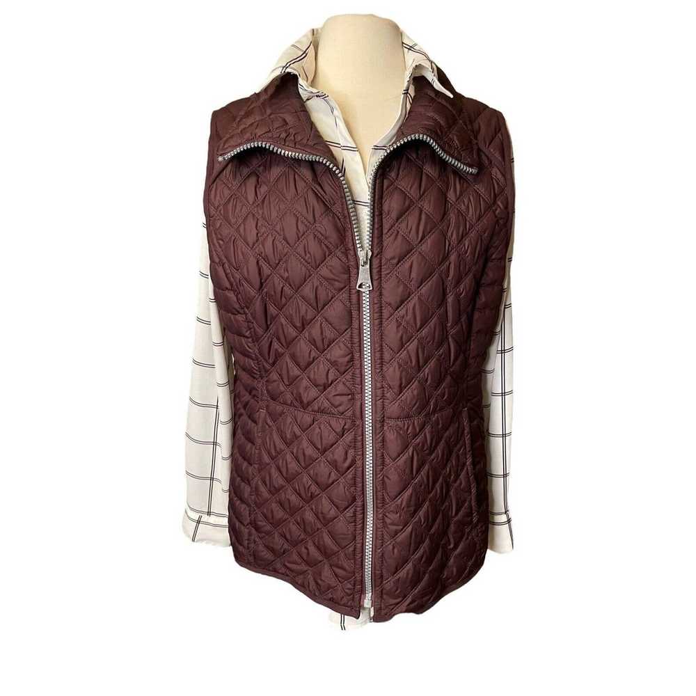 Andrew Marc ANDREW MARC NY Vest Maroon Quilted Fu… - image 1