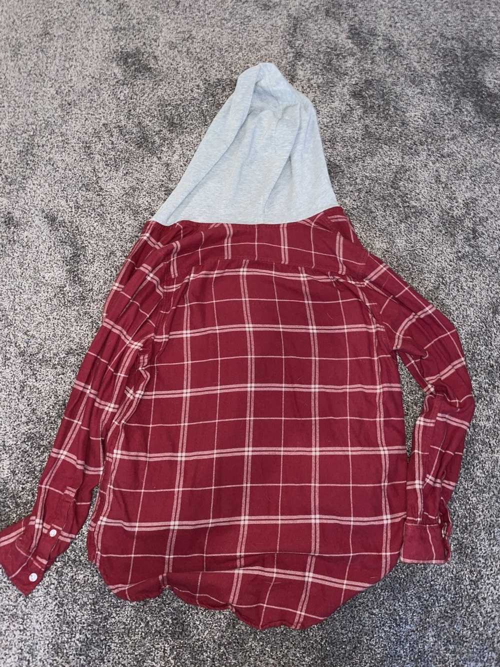 Pacsun Flannel Hoodie Red - image 2