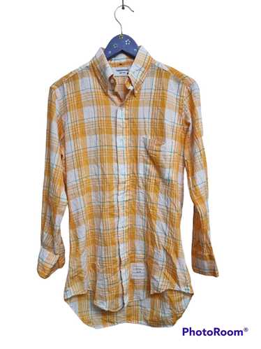 Thom Browne Thom Browne yellow plaid button up shi