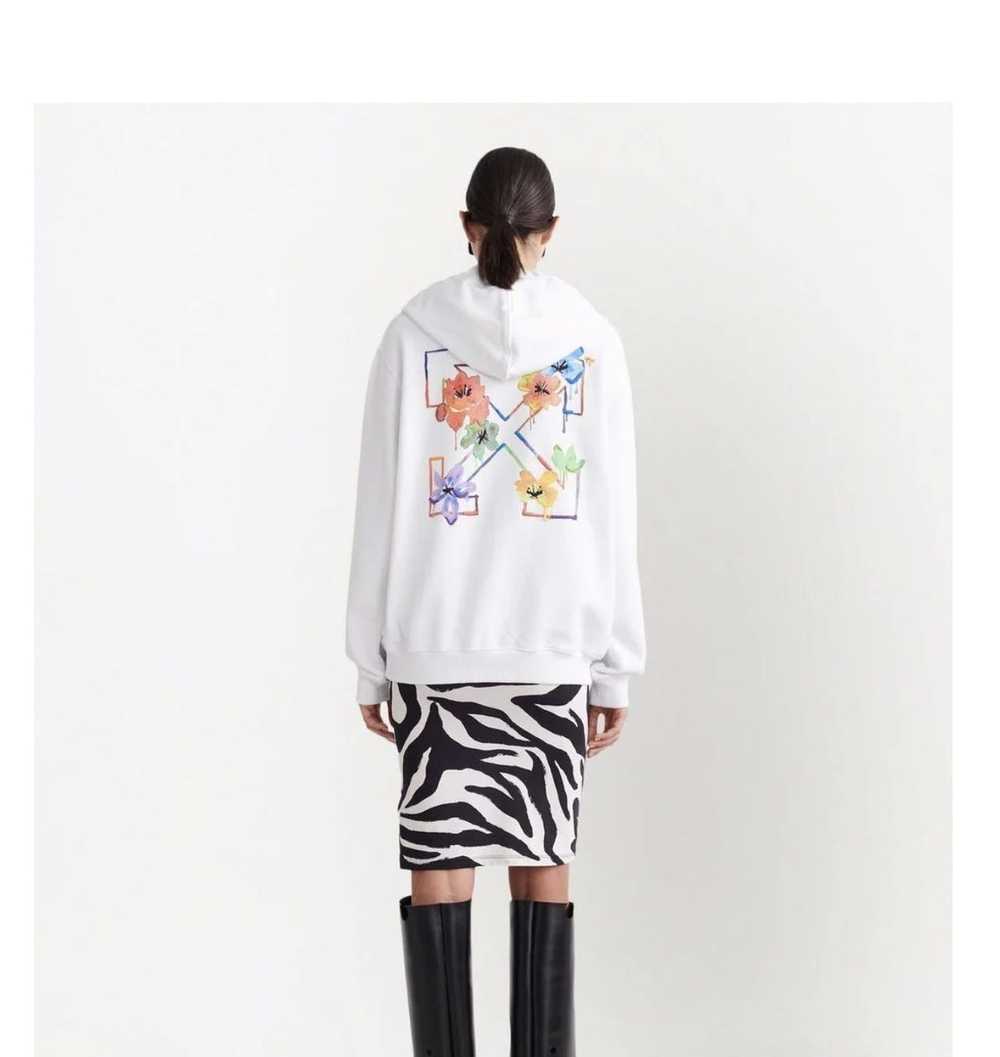Off-White Off-White Floral Arrows Cotton Hoodie - image 1