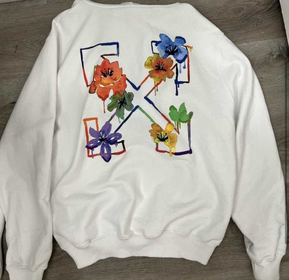 Off-White Off-White Floral Arrows Cotton Hoodie - image 3