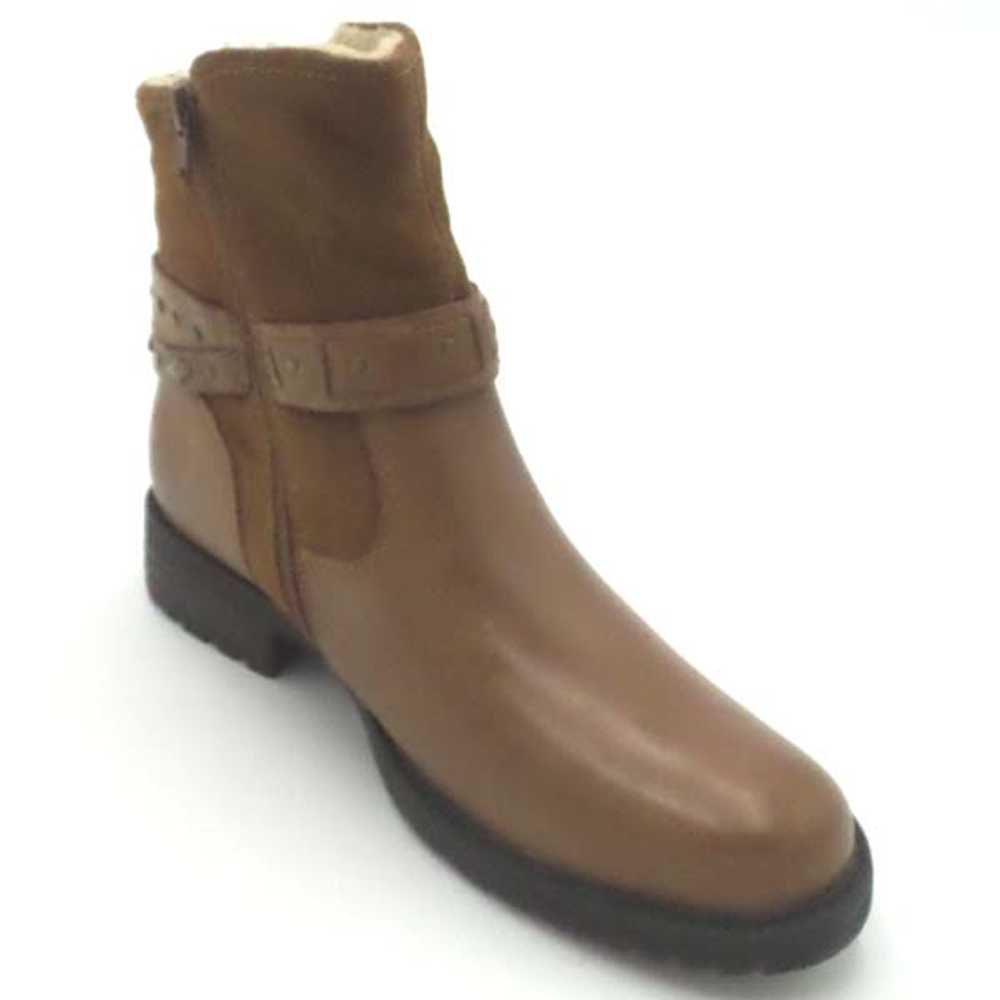 Earth Leather and Suede Ankle Boots Artistic Brown - image 2