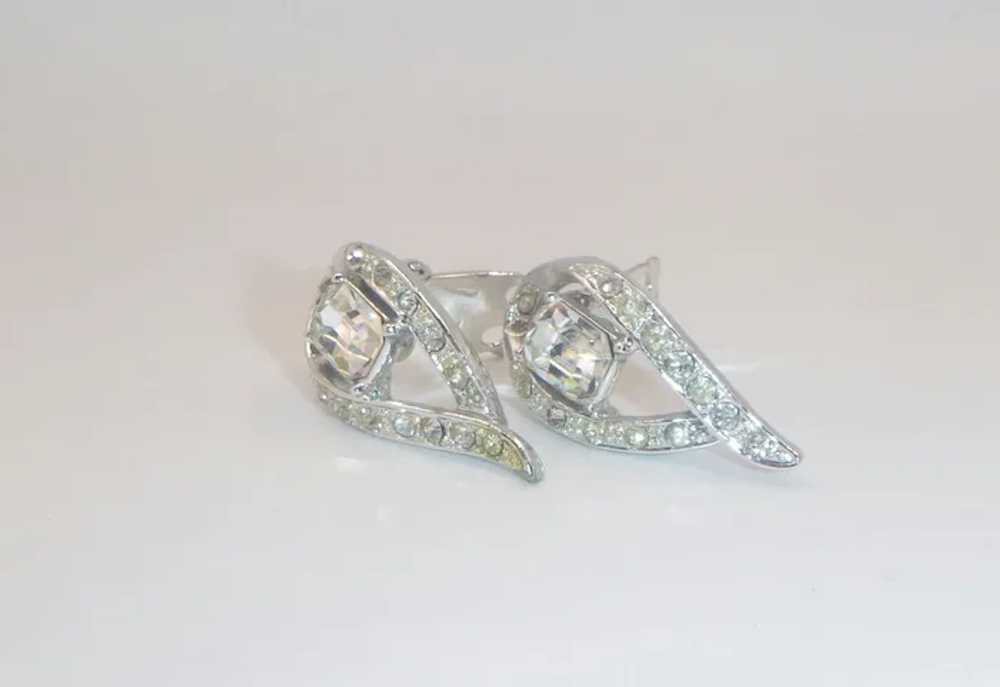 CORO Clip Emerald-Cut Earrings - image 2
