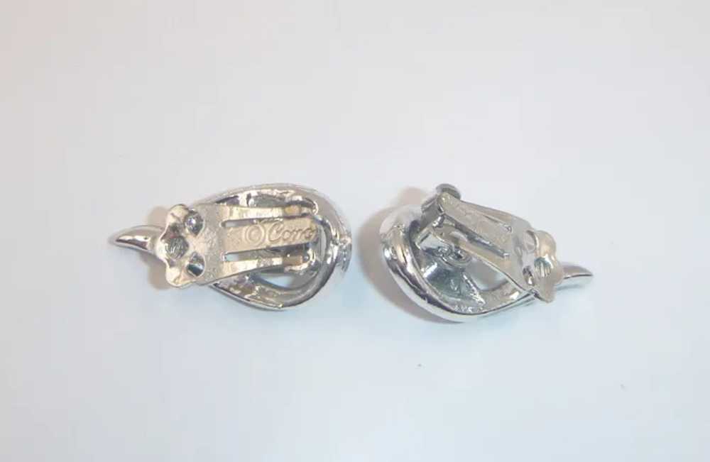 CORO Clip Emerald-Cut Earrings - image 3