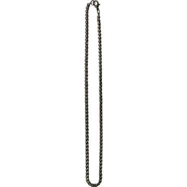 Vintage Thick Silver Tone Rope Heavy Necklace - image 1