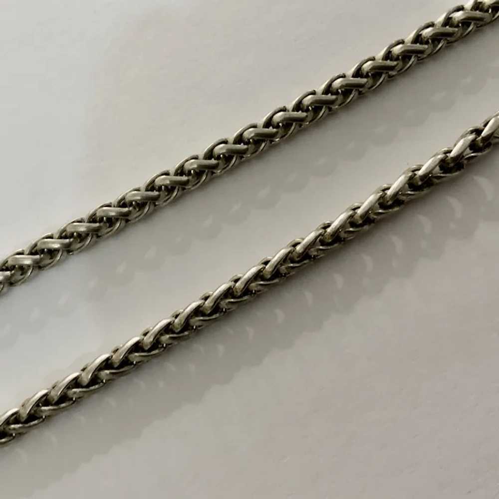 Vintage Thick Silver Tone Rope Heavy Necklace - image 2