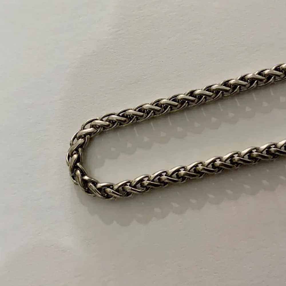 Vintage Thick Silver Tone Rope Heavy Necklace - image 3