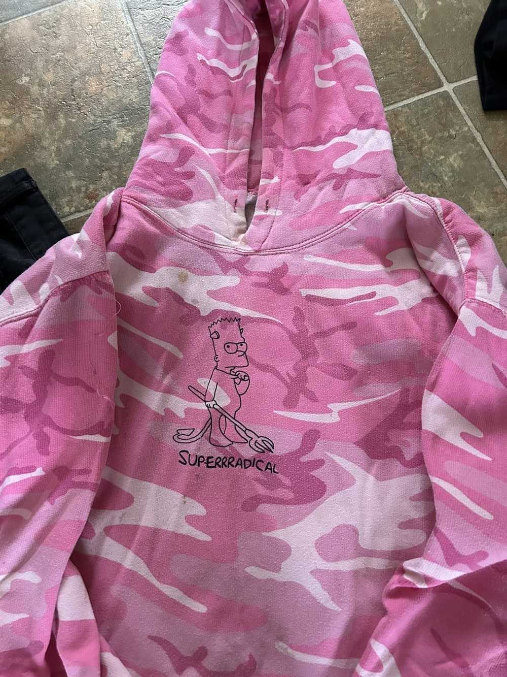 Streetwear × Superrradical Pink Bart hoodie - image 2