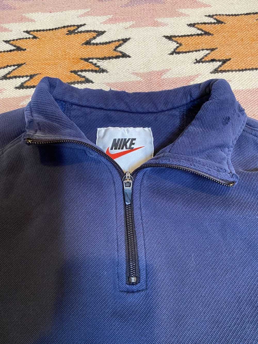 Nike × Vintage Vintage 90s Nike Distressed 1/4 Zi… - image 2