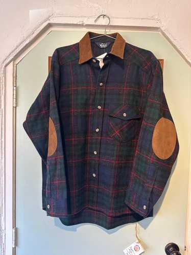 Woolrich Plaid with Suede Accents Wool Shirt