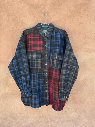 Robert Stock Multicolor Plaid Wool Blend Shirt