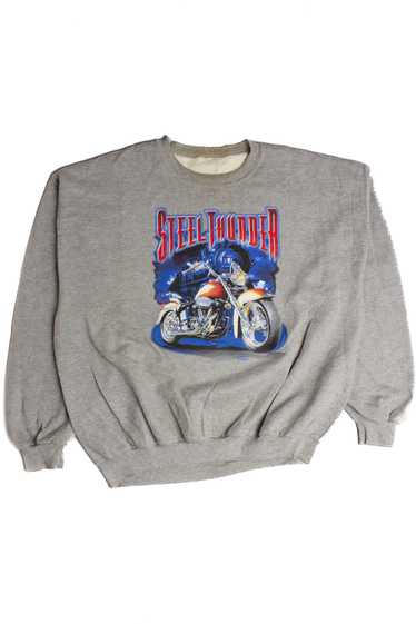 Vintage 90s Steel Thunder Motorcycle Sweatshirt