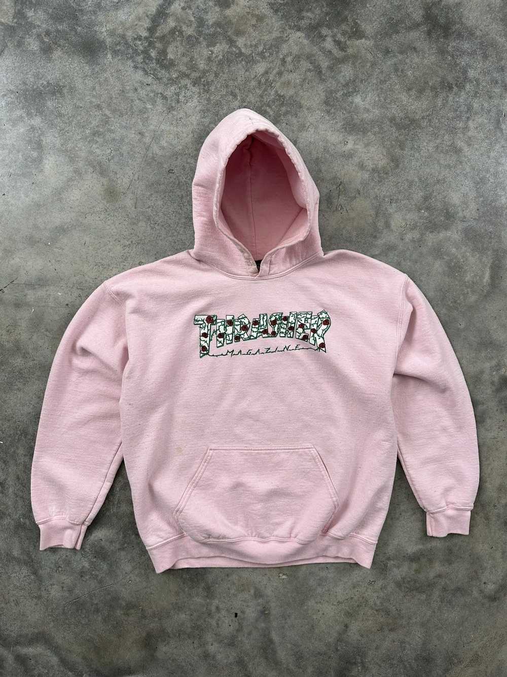 Thrasher Thrasher Pink Flames / Fire Logo Hoodie Sz. … - Gem