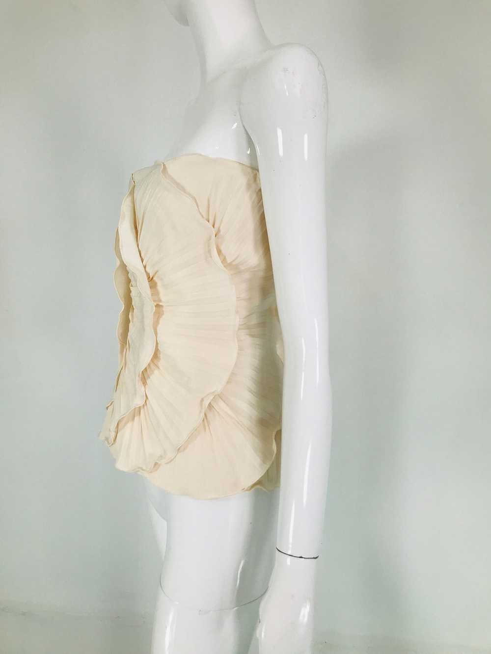 Mila Schon Ivory Bustier Plisse Silk 1980s unworn… - image 6