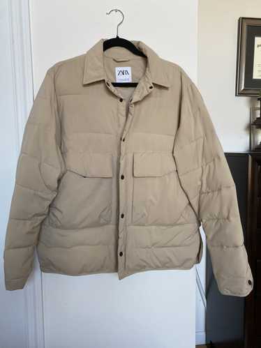 Zara Zara Tan Light Puffer Jacket